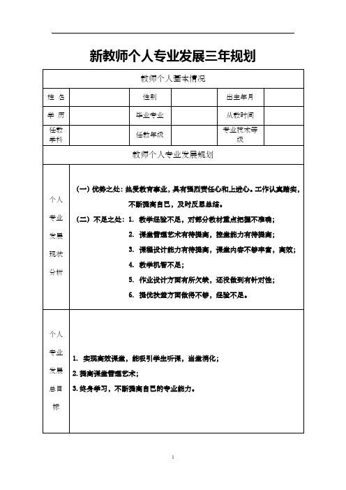 教师个人专业发展三年规划表  (11)