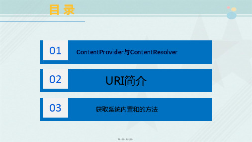 通信工程设计与监理《ContentProvider共享数据的方法课件》