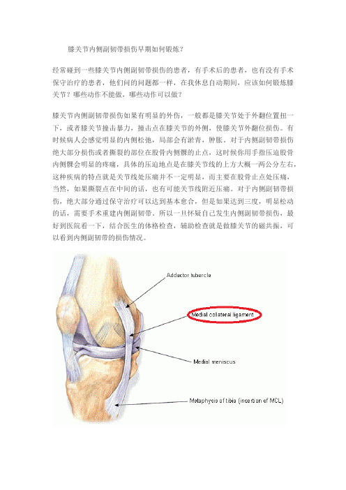 膝关节内侧副韧带损伤如何锻炼