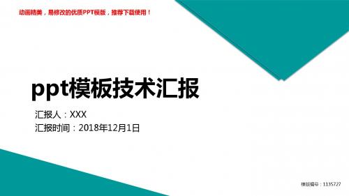 【精品文档】2018-2019年ppt模板技术汇报【精选ppt】