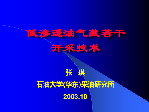 张琪-低渗透油气藏若干开采技术