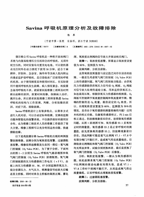 Savina呼吸机原理分析及故障排除