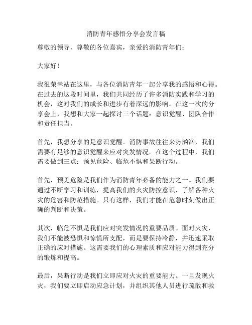 消防青年感悟分享会发言稿