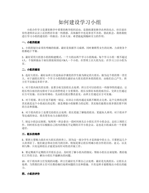 如何进行学习小组的建设