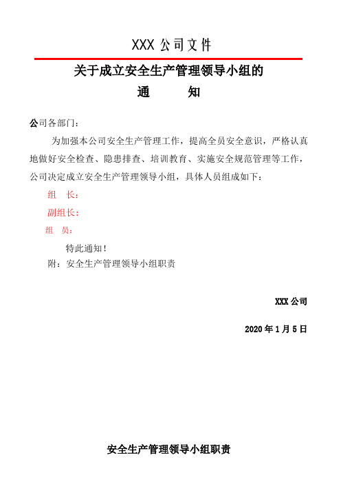 安全机构及领导小组职责