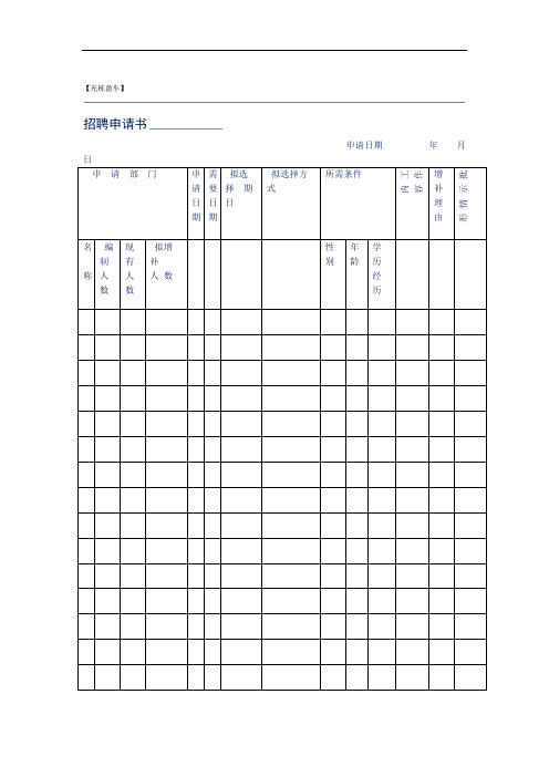 人员增减申请书