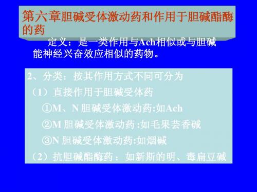 第六章碱受体激动药和作用于胆碱酯酶的药