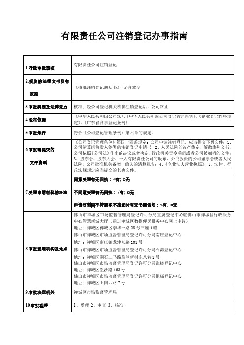 有限责任公司注销登记办事