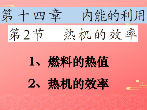 人教版物理九年级全一册第十四章《内能的利用》第节《热机的效率》课件PPT