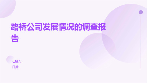 路桥公司发展情况的调查报告