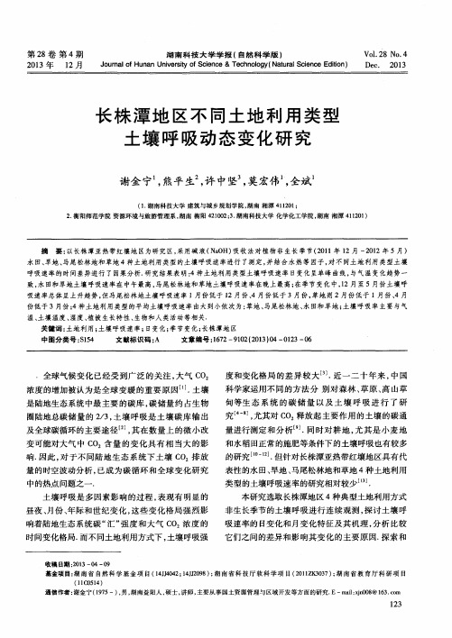 长株潭地区不同土地利用类型土壤呼吸动态变化研究