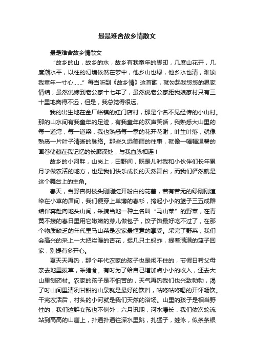 最是难舍故乡情散文