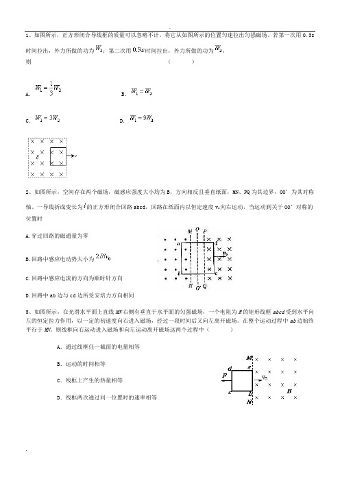 电磁感应线框题