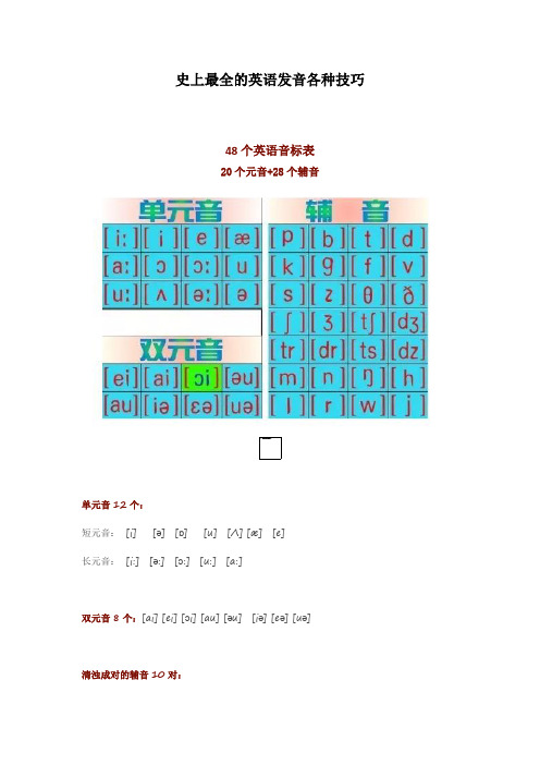 史上最全的英语发音各种技巧