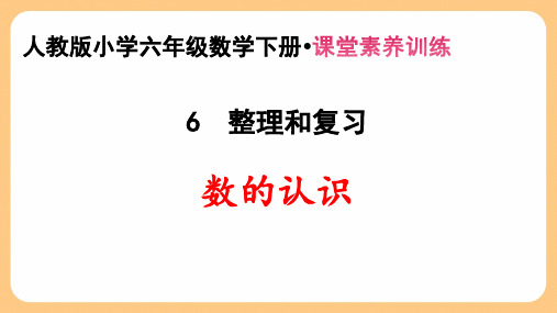 新人教版小学六年级数学下册第6单元 整理和复习《数的认识》课堂素养训练