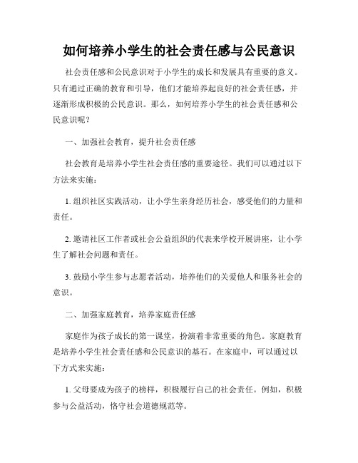 如何培养小学生的社会责任感与公民意识