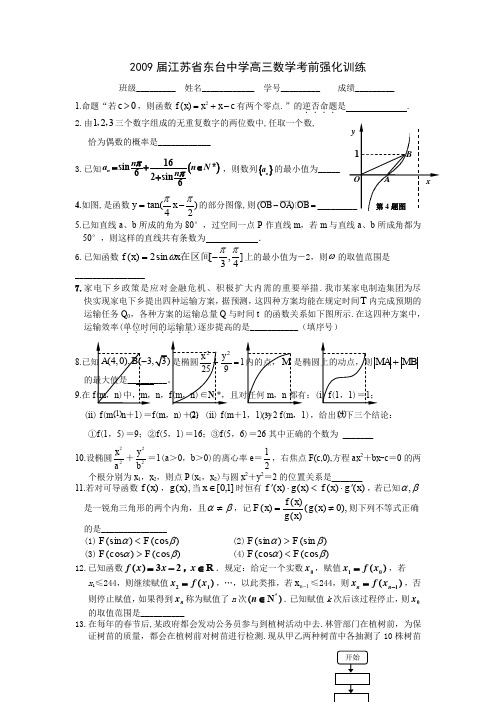 高三数学考前强化训练