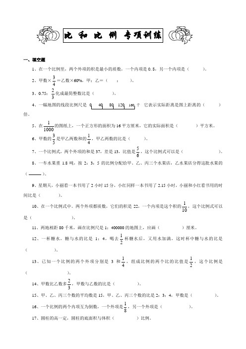 小升初数学比和比例专项复习题