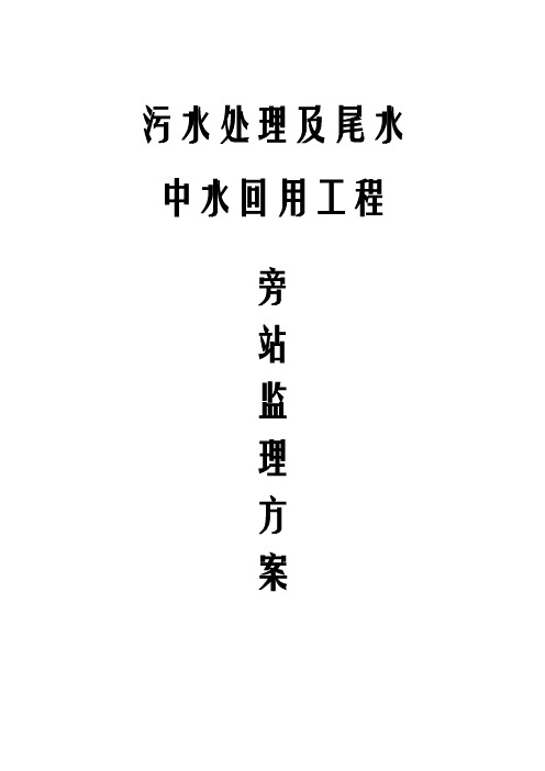 污水处理及尾水中水回用工程旁站监理方案