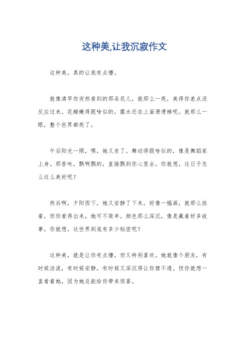 这种美,让我沉寂作文