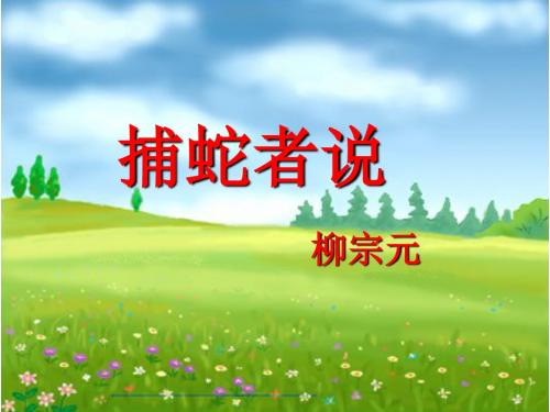苏教版初中九年级语文上册《捕蛇者说》课件