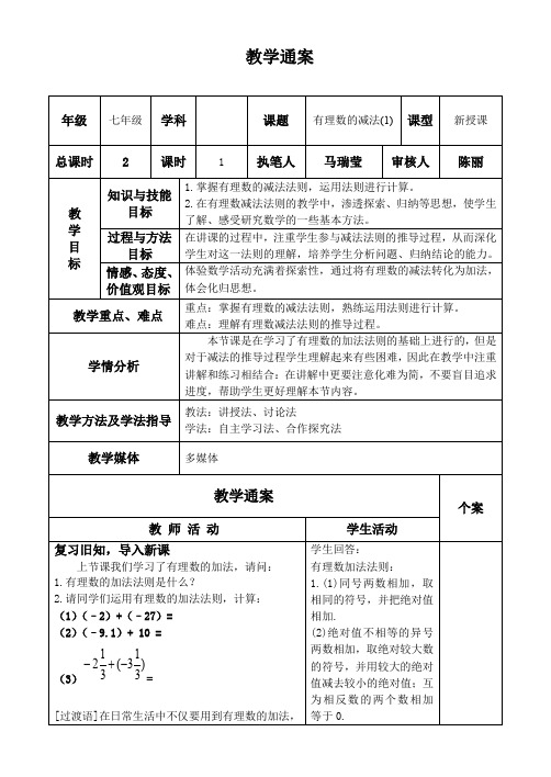 人教版七年级数学上册《一章 有理数  1.3 有理数的加减法  1.3 有理数的加减法(通用)》优质课教案_12