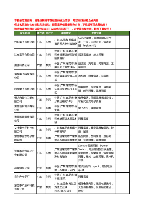 新版广东省开关电源工商企业公司商家名录名单联系方式大全20家