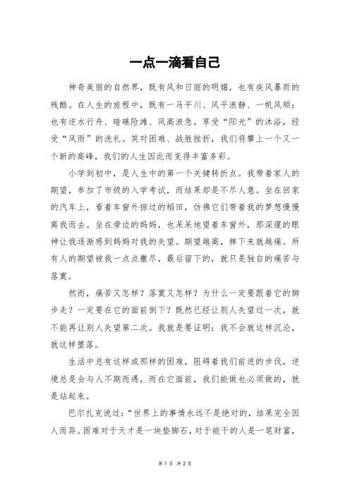 一点一滴看自己_初一作文_13