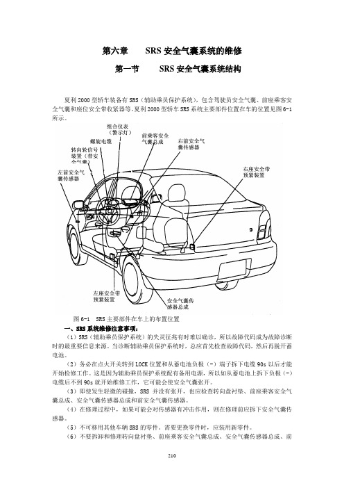 夏利2000原厂维修手册 第六章1SRS安全气囊系统的维修