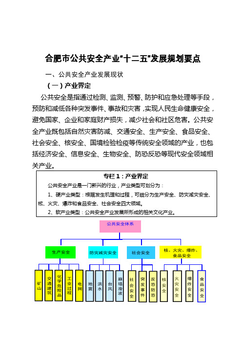 合肥市公共安全产业“十二五”发展规划要点