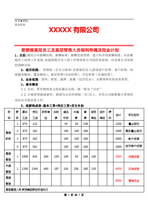 房产中介公司-薪酬计划---精品模板