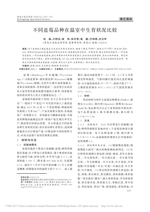 不同蓝莓品种在温室中生育状况比较_孙晶