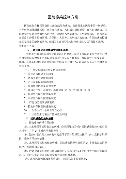 医院感染控制方案