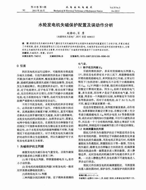 水轮发电机失磁保护配置及误动作分析