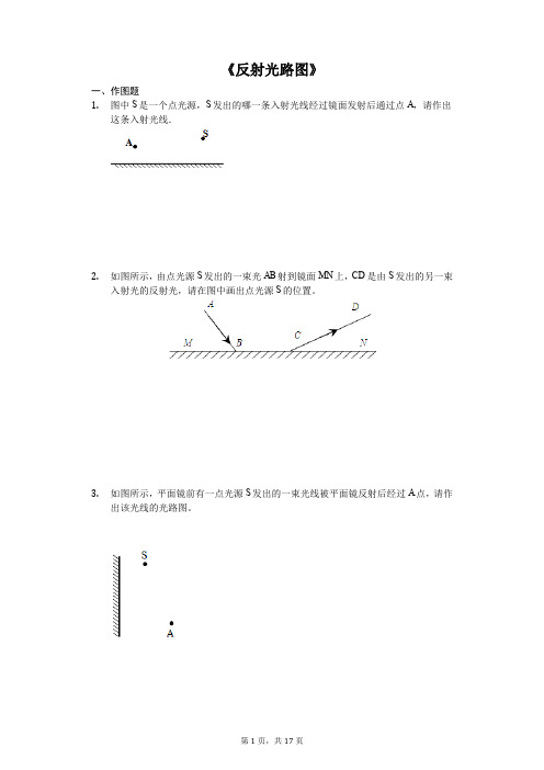 中考物理作图专题《反射光路图》专项训练(解析版)