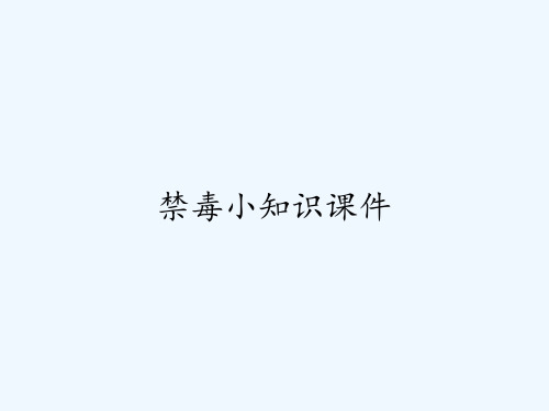 禁毒小知识课件ppt