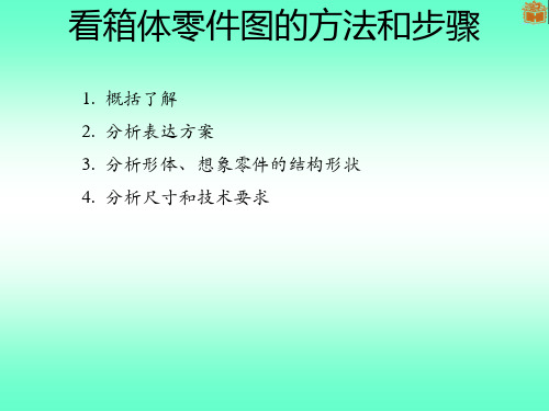 制图看箱体零件图方法和步骤