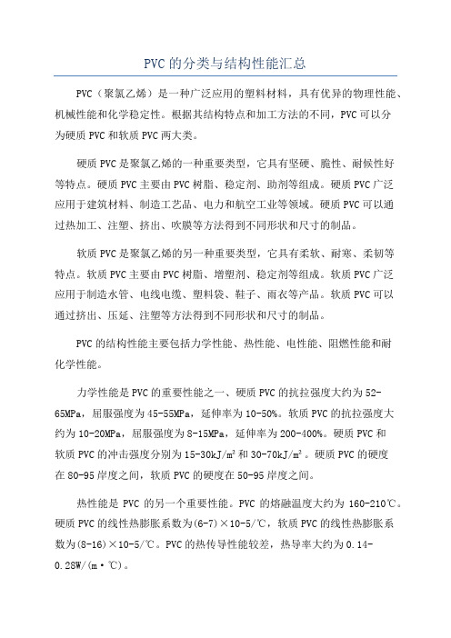 PVC的分类与结构性能汇总