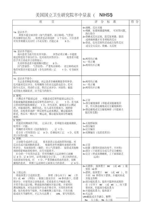 (完整版)NIHSS评分量表_最标准使用版