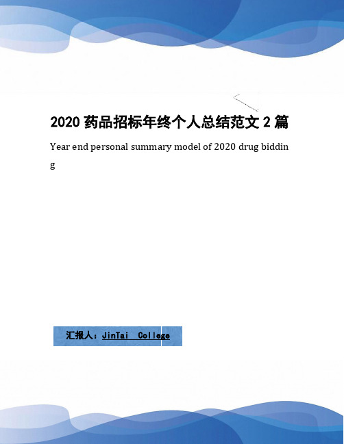 2020药品招标年终个人总结范文2篇