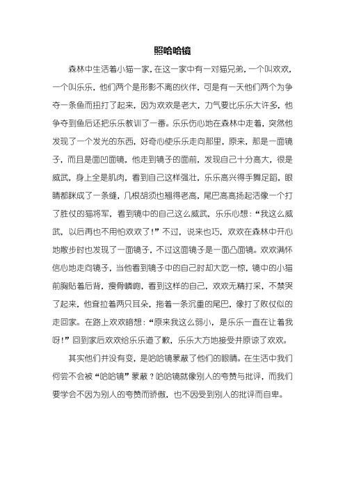 五年级作文:照哈哈镜作文500字