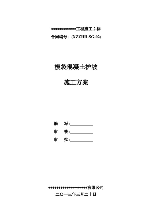 模袋砼施工方案