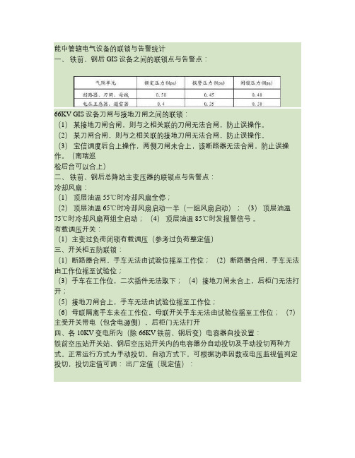 联锁、互锁报警设备与设置概要