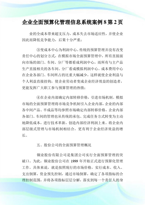 企业全面预算化管理信息系统案例8 (2)通用.doc