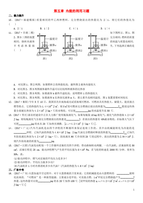 广东省中考物理总复习 第五章 内能的利用习题