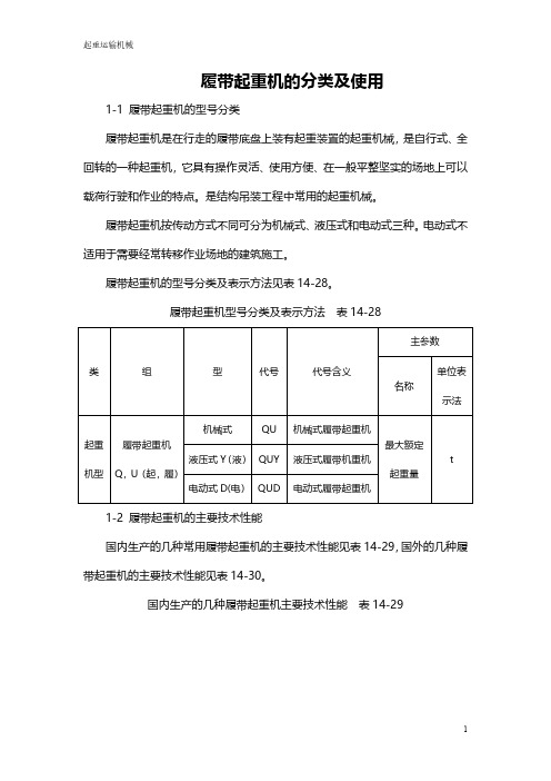 履带起重机的分类及使用