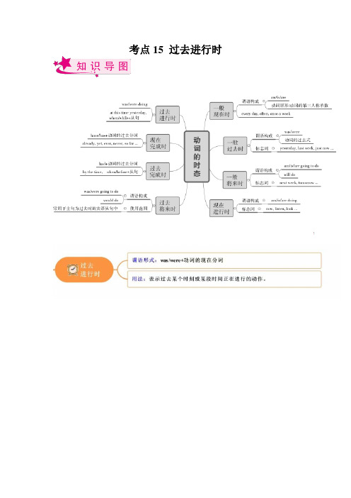 【考点梳理 中考英语总复习】考点15 过去进行时(原卷版)