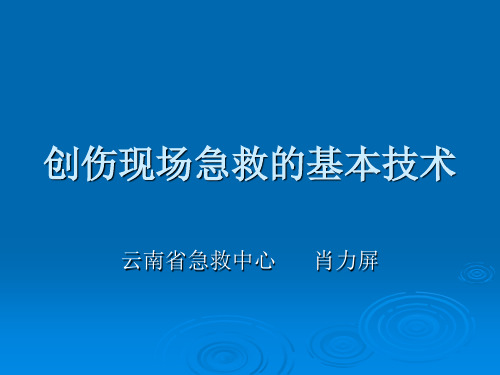 创伤现场急救公众培训