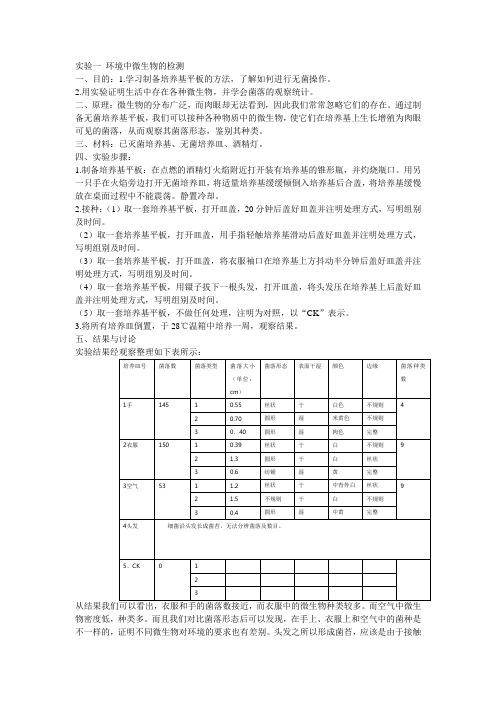 微生物实验报告