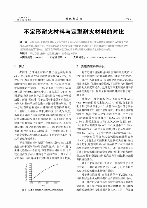 不定形耐火材料与定型耐火材料的对比